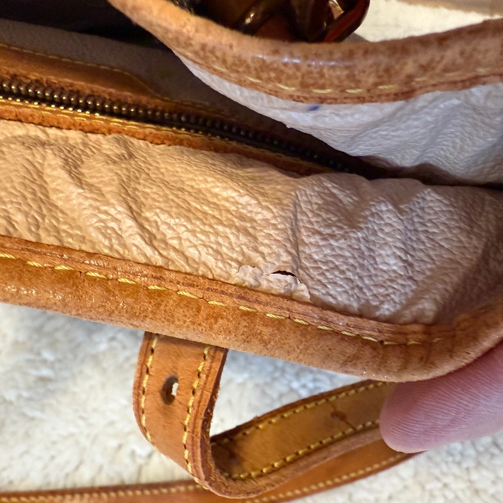 Louis Vuitton Tan and Cream Crossbody Bag